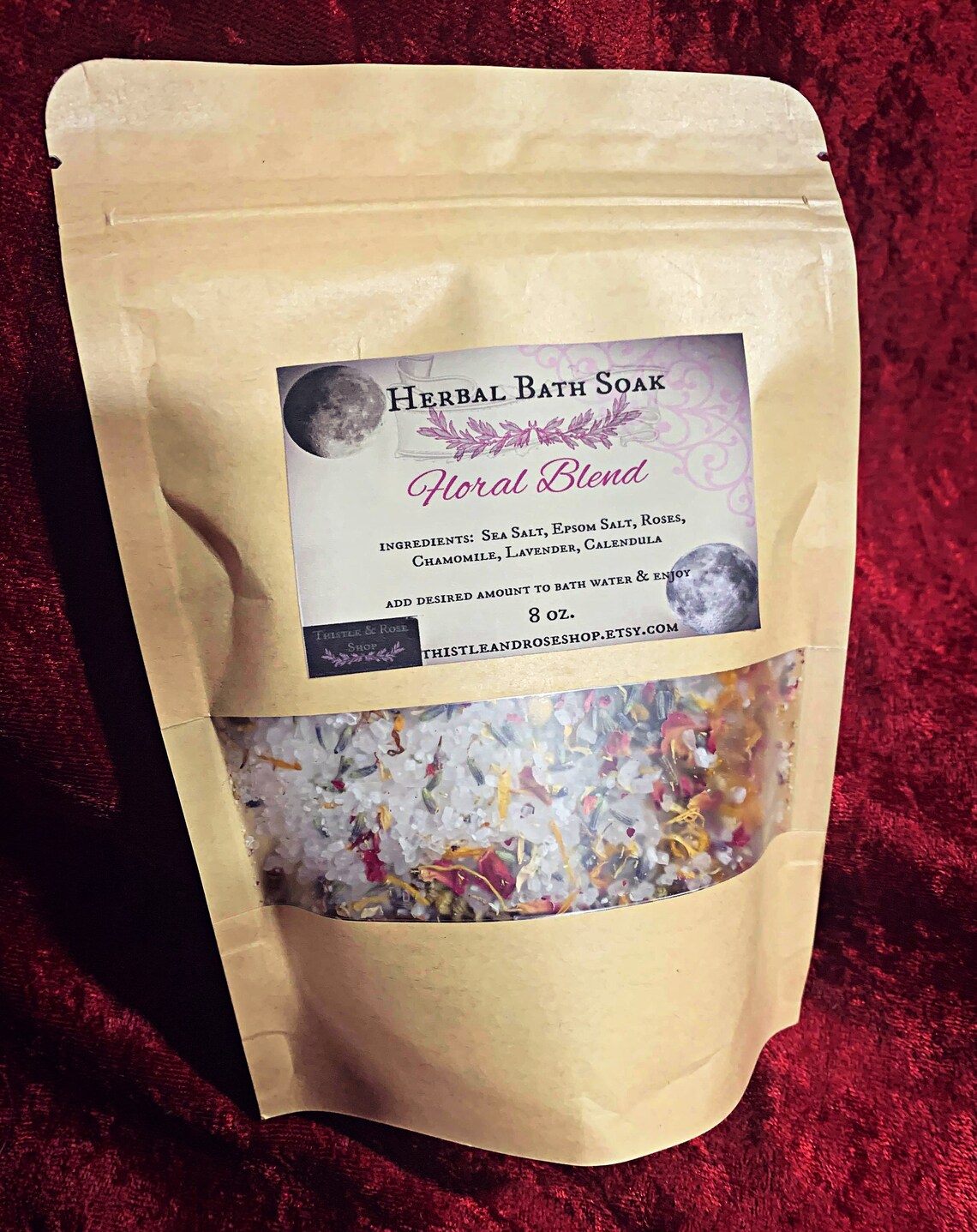 Herbal Bath Salt Blend Soaking Bath Tea Relaxing Epsom Etsy