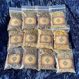create your own 12 pack of herbs ~ ORGANIC sustainable dried herbs / resealable bags / choose your own herbs READ LISTING