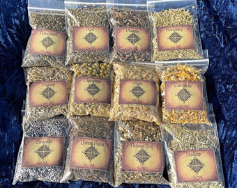 create your own 12 pack of herbs ~ ORGANIC sustainable dried herbs / resealable bags / choose your own herbs READ LISTING
