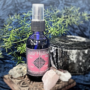 Rose Hydrosol mist with Silk, face spray, light scent, freshly distilled herbs and flowers, moisture balancing, smoothens skin
