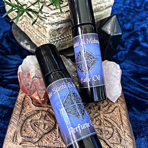 Palo Santo and Mahogany Perfume Oil, Ready to Wear Roll On, oil based perfume, witchy scents, earth scents and fragrances
