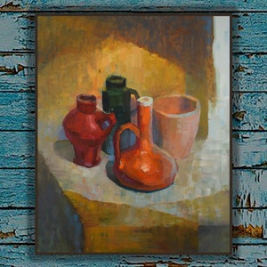 Original Ölgemälde Stillleben auf Leinwand (40x50 cm)