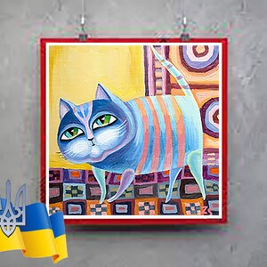 Freiheit Ukraine Download Karte für Baby Geburtstag Postkarte Postkarte Poster Haustier Postkarten Geschäfte in der Ukraine beten für die Ukraine gestreiftes Katzenposter