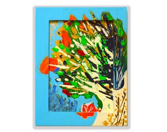 Autumn tree forest painting nature painting small painting palette knife painting wall art Gifts for Girlfriend Gifts for Mom