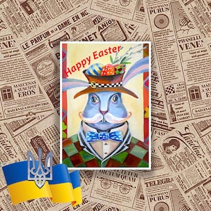love and peace for Ukraine easter bunny easter freedom Ukraine ukrainian downloads painting download freedom Ukraine posters postcards
