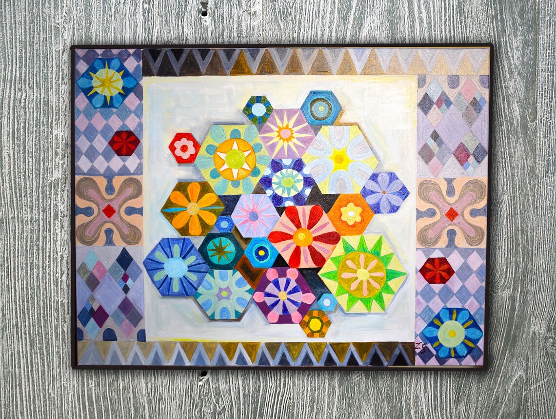 Wall Folk Art Paintings on Canvas Original Mexican Wall Art Etsy