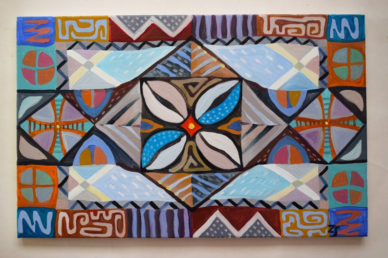 African Wall Painting African Wall Art Oil Painting Abstract Etsy