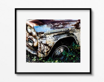 Office Wall Decor Black and white prints of classic car photography, boys room decor, garage office decor large wall art