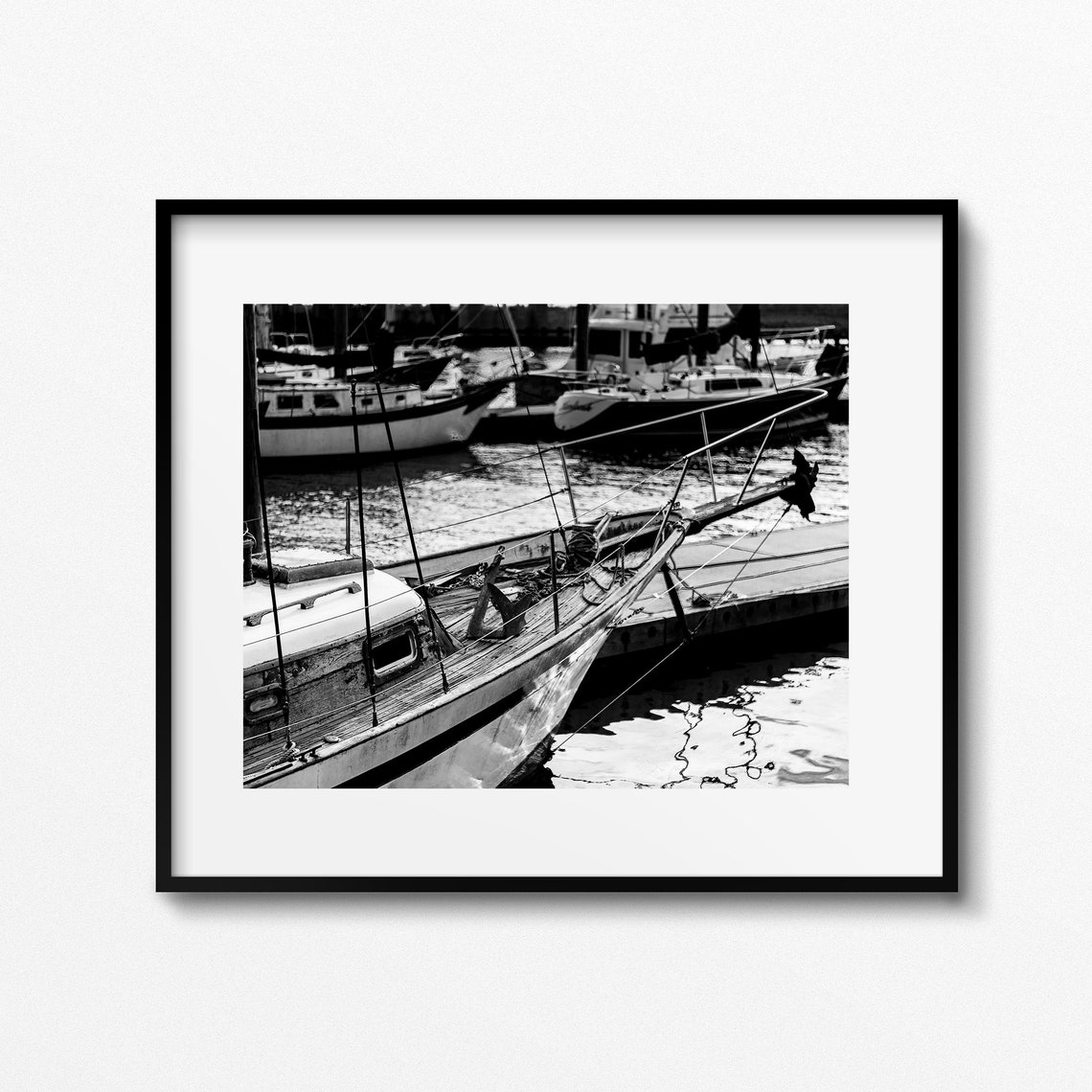 Nautical canvas wall print Black and white photography Etsy