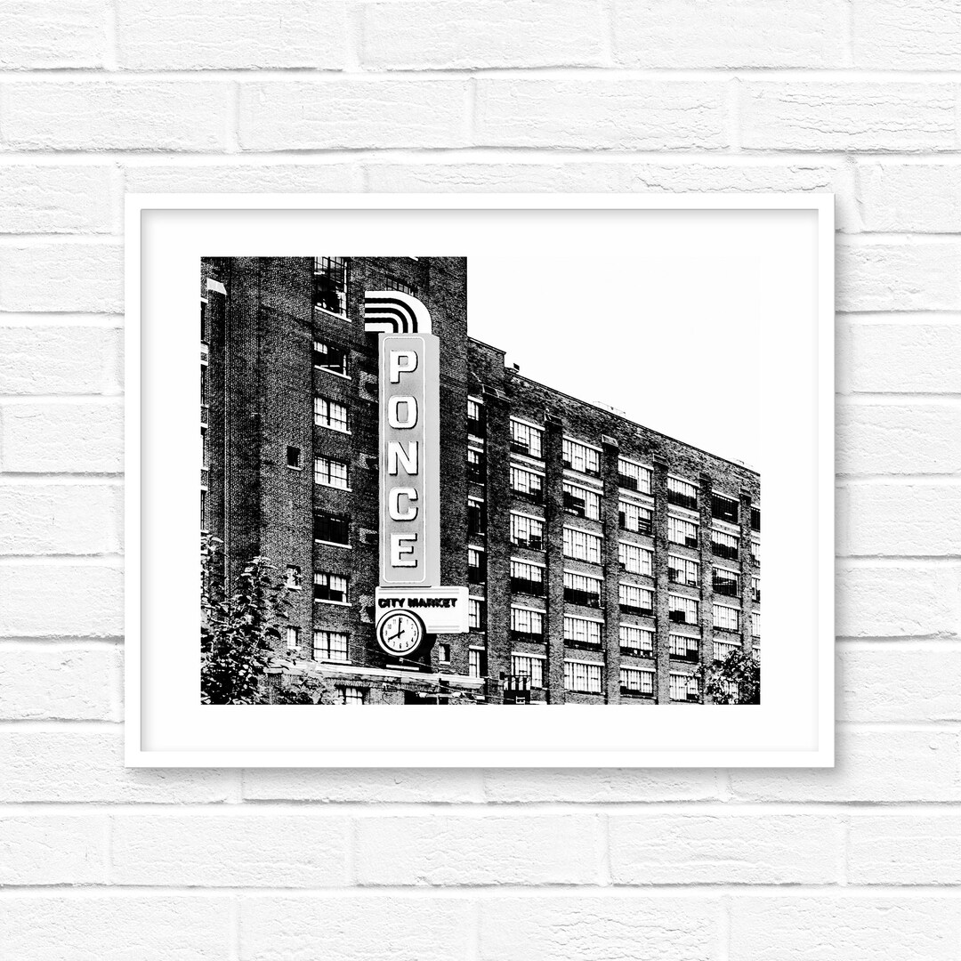 Ponce City Market Black and White Photography Print, Atlanta Urban