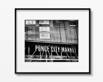 Atlanta photography print, Atlanta wall art, black and white photography print, Atlanta art,  Ponce City Market, belt line