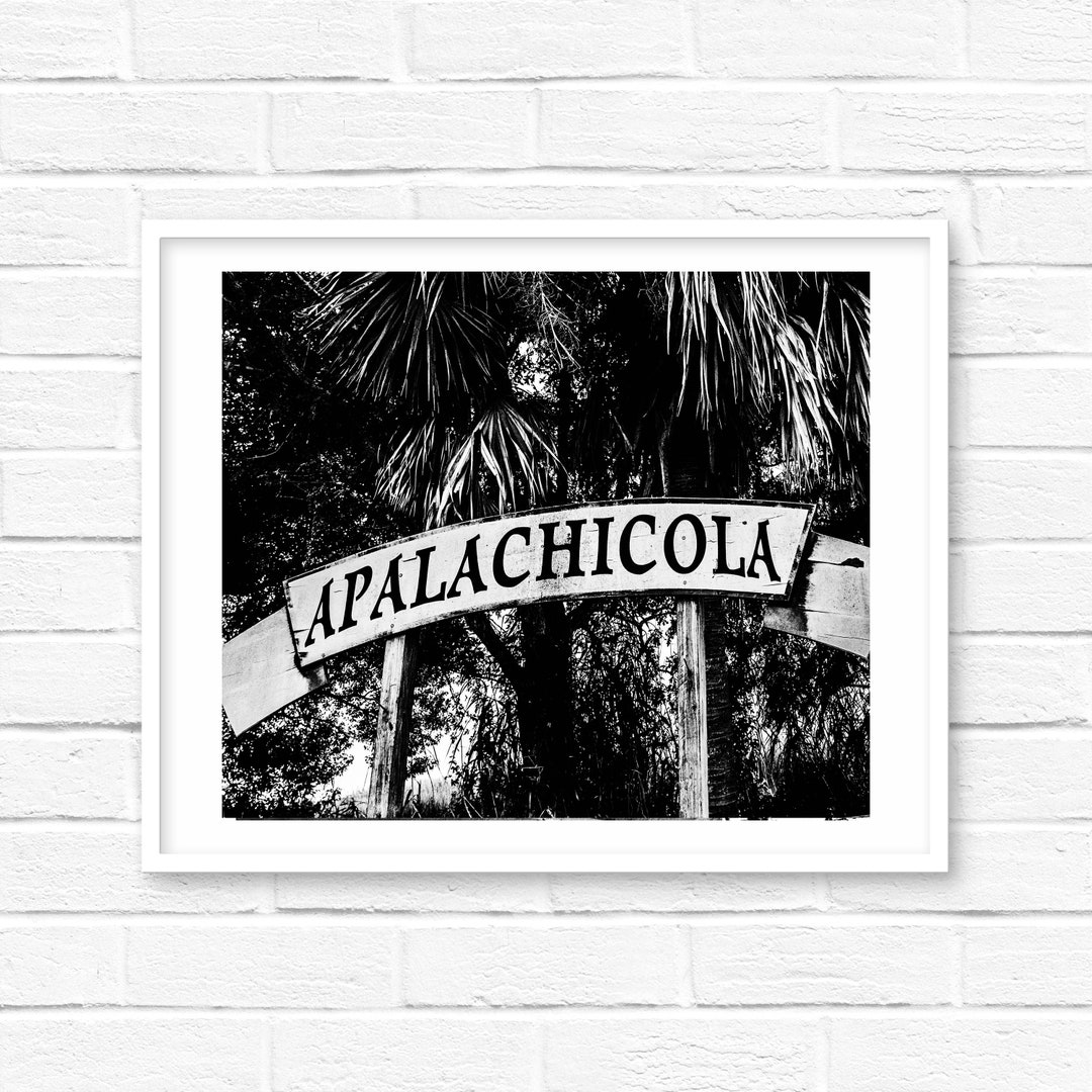 Apalachicola Florida Sign Art VRBO Décor Airbnb Décor Coastal Wall Décor Nautical Print Etsy