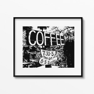COFFEE - Kitchen Wall Art - Breakfast Sign Photography - Unframed Modern Photo Print - Home Decor - Coffee Shop Tybean Tybee island coffee