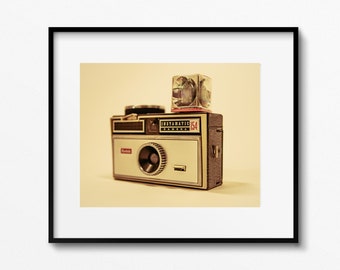 Vintage Kodak Camera Canvas Print, Retro Photography Wall Art