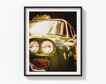 Checker cab New York retro art print
