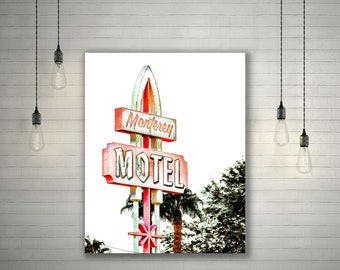 Vintage Las Vegas Motel Sign Art Print, Retro Wall Decor