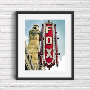 Atlanta photography wall art color canvas print sign art photography theater sign fox theater