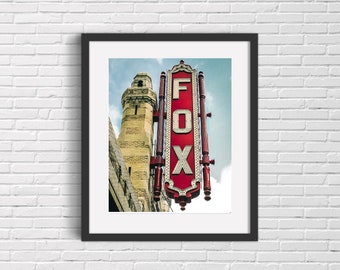 Atlanta photography wall art color canvas print sign art photography theater sign fox theater