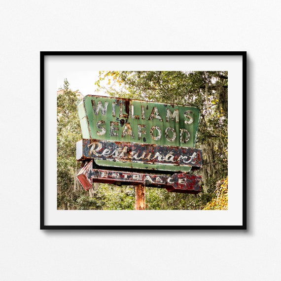 Savannah Seafood Restaurant Sign Print | Tybee Island Wall Art