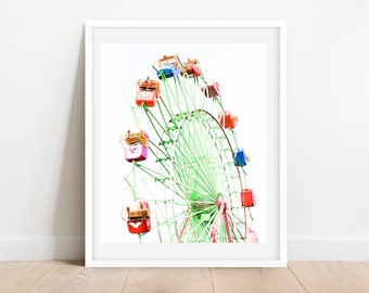 Kids room decor Ferris wheel color print kids room children room whimsical carnival fair