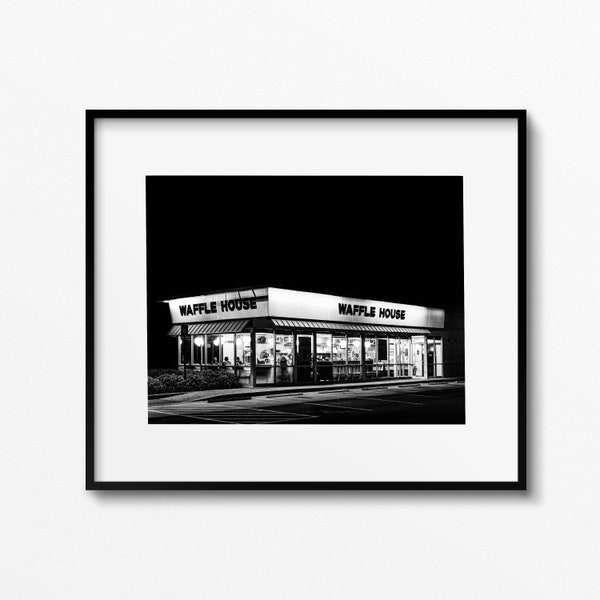 Waffle kitchen art print vintage diner vintage restaurant black and white photography foodie gift gift for foodie dad gifts Mom gift
