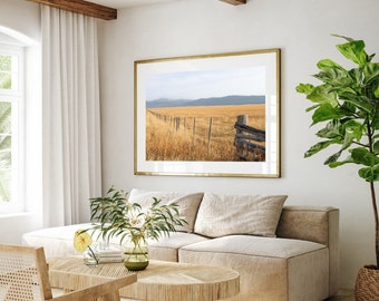 Idaho Plains Landscape Photography Print, Rustic Farmhouse Wall Art