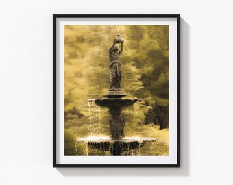Madison GA Fountain Photography Print, Historic Park Wall Art