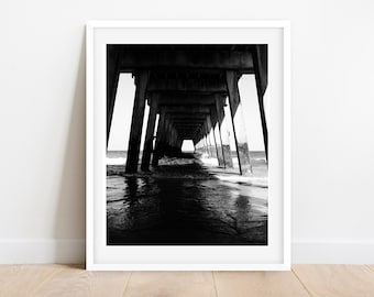Tybee Island Pier Photo Print, Coastal Beach House Wall Art