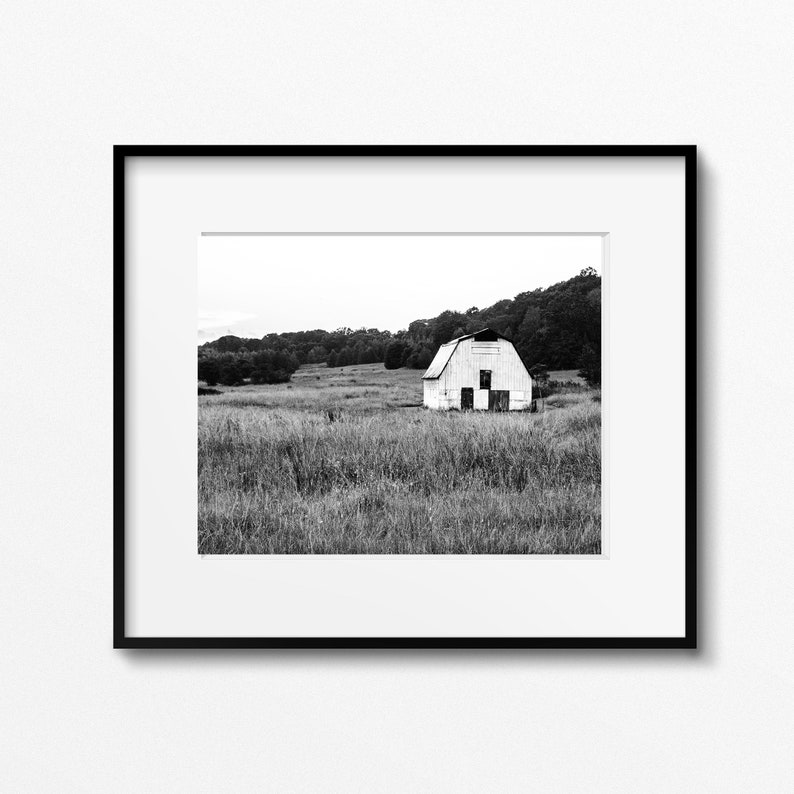 Black and white rustic farmhouse wall art photography print or Etsy