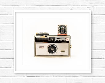 Camera print kodak photographer gift photography vintage camera flash cube mid century décor mid century modern wall art