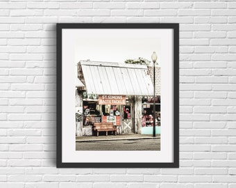 St Simons Island Bait Shop Print, Vintage Coastal Wall Art