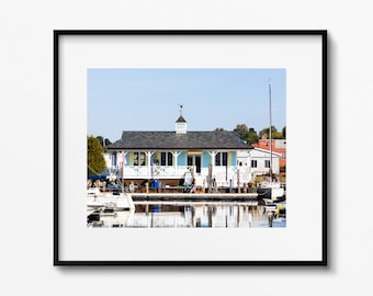 Burlington Vermont Marina Art Print, Nautical Lake Champlain