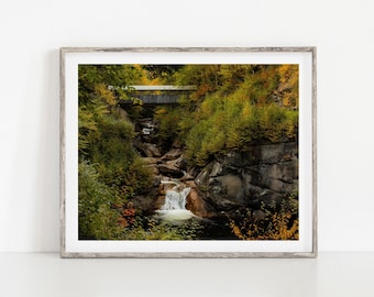 Flume Gorge, New Hampshire Fine Art Landscape Print waterfall
