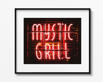 Mystic Grill Neon Sign Print: Vampire Diaries, Covington GA