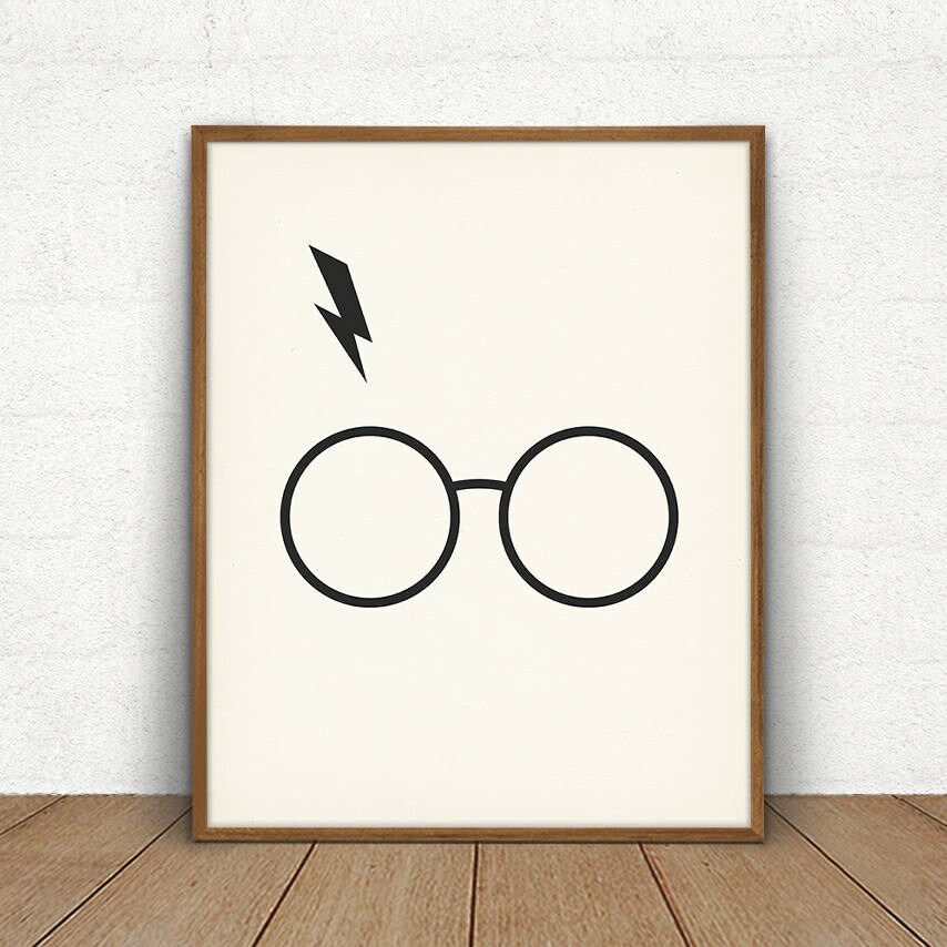 Harry Potter Glasses &amp; Lightning Bolt Harry Potter Printable | Etsy