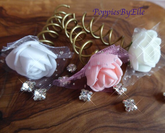 Rose Spiral Hairpins Hairpins Roses Corkscrew Hair Pins Etsy