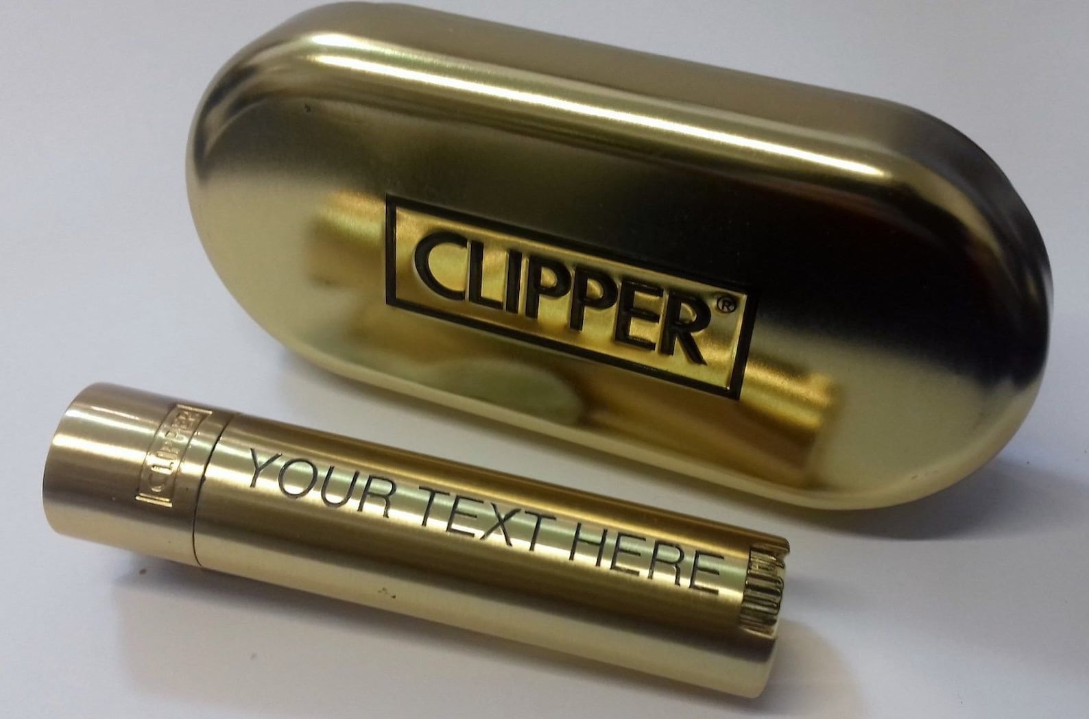 Genuine Clipper Engraved Gold Lighter with personal message C Etsy 日本