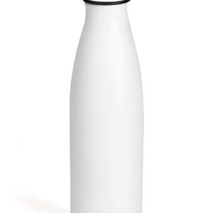 ANY TEXT Personalised Engraved White Water Bottle - Insulated Vacuum Flask For Hot, Cold or Chilly Drinks