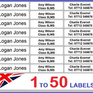 IRON ON NAME Tags Clothing Labels school uniform clothes adhesive personalised