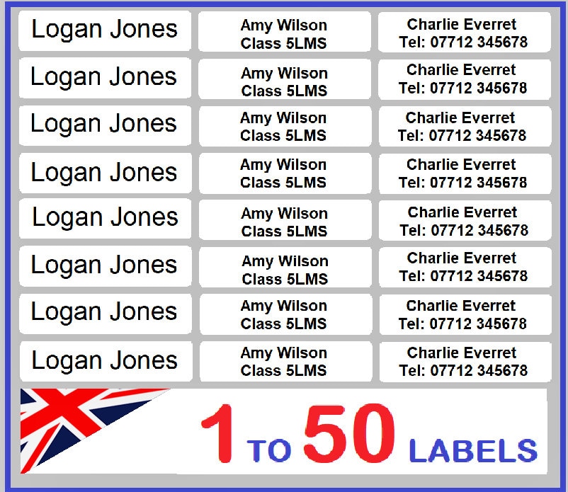 IRON ON NAME Tags Clothing Labels School Uniform Clothes Etsy UK