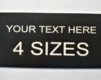 Engraved Sign - Black with white text Door Notice Name Plate - self adhesive or screw fixing