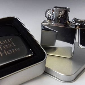 Your Photo & Text Engraved Chrome Petrol Star Lighter image 3