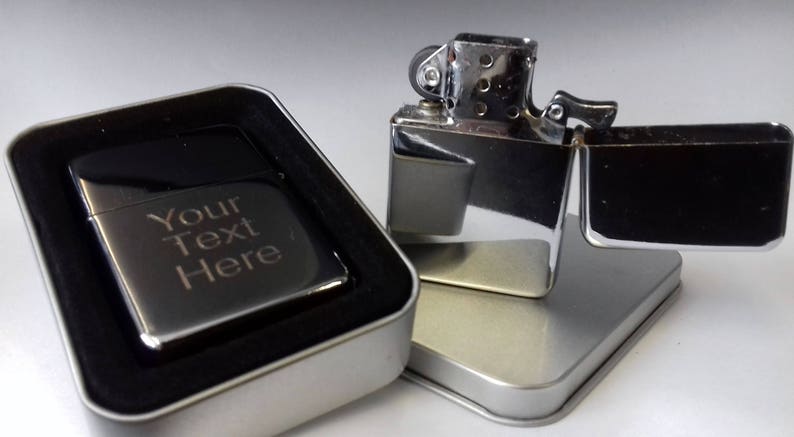 Your Photo & Text Engraved Chrome Petrol Star Lighter image 3