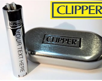 Genuine Clipper Engraved Silver Steel Lighter with personal message