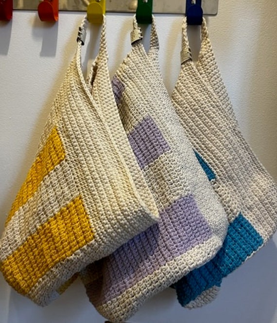 Striped Storage Hanging Basket Crochet