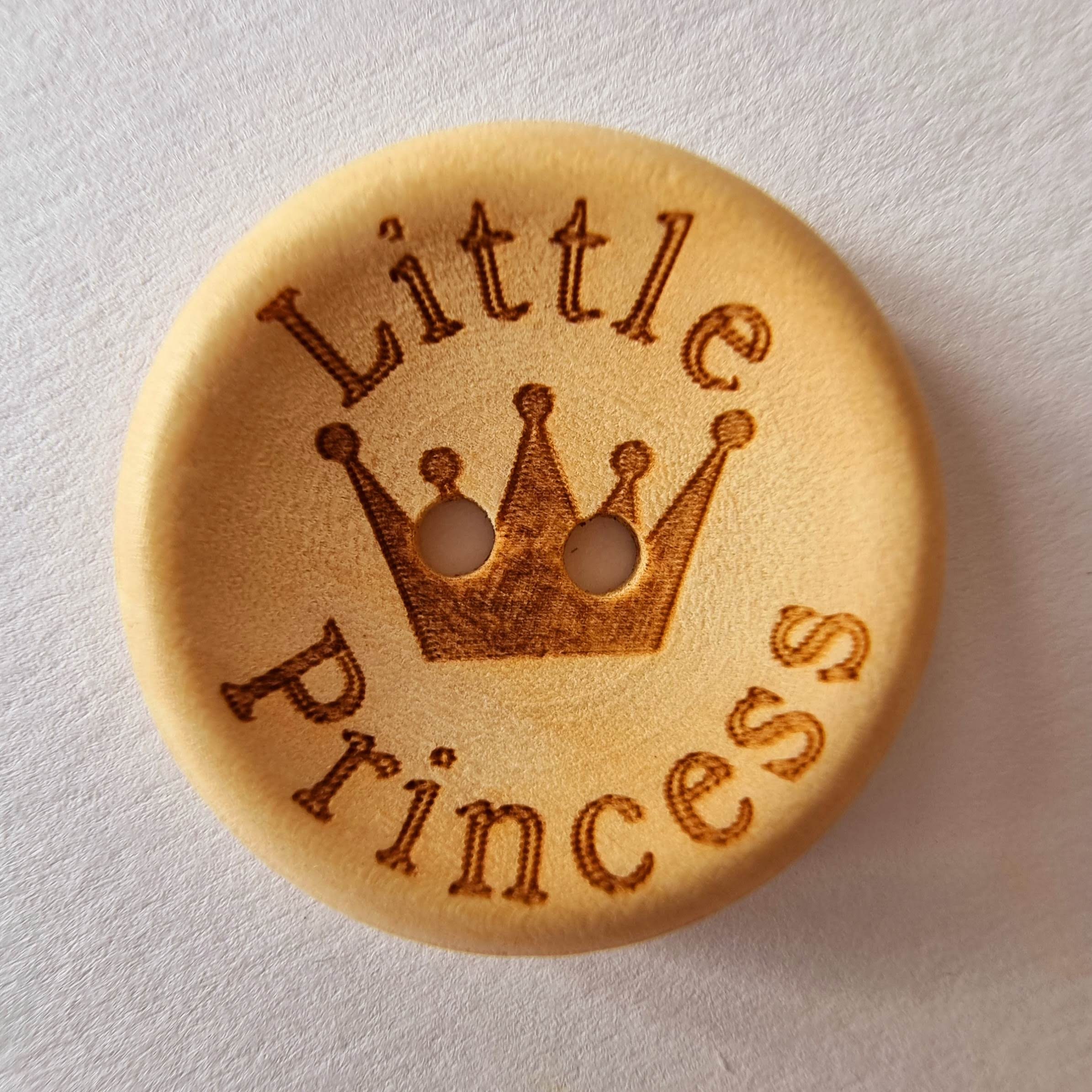 Princess Button 10 X Wooden Little Princess Buttons - 15mm, 20mm, 25mm, Crown, Royal ...