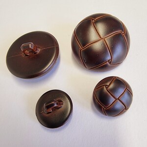 5 x Leather Look Round Buttons 15mm, 25mm, Plastic, Vegan, Chunky, Knit, Knitting, Sew, Black, Brown, Tan 5 Buttons image 5