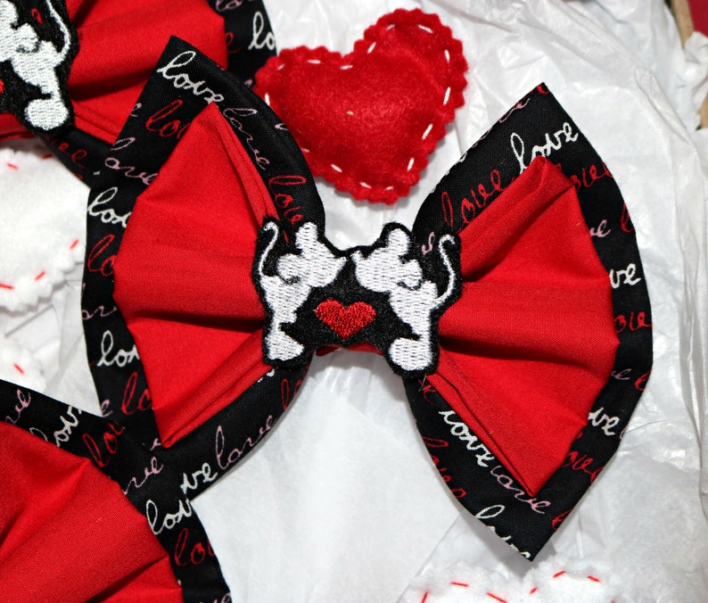 Valentine/'s Day Heart Love Bow for Interchangeable Ears