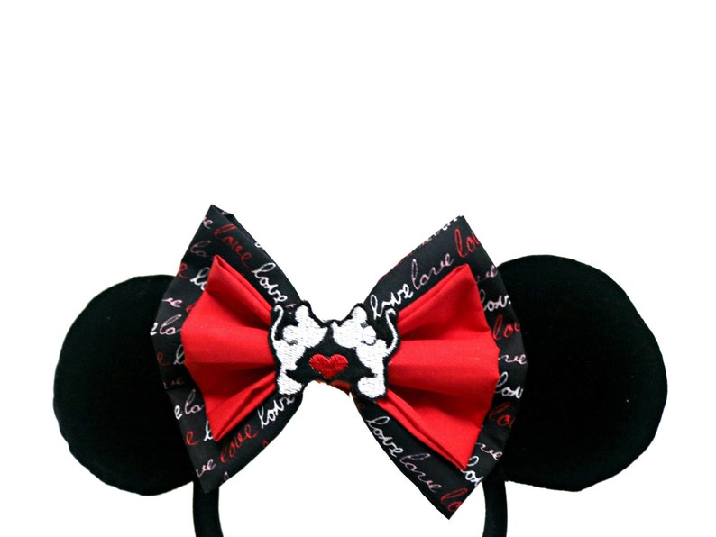 Valentine/'s Day Heart Love Bow for Interchangeable Ears