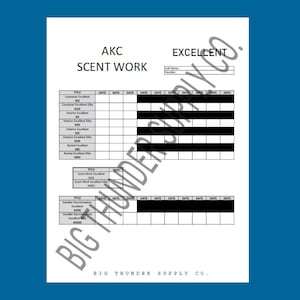 AKC Scent Work EXCELLENT Title Progression Tracking Sheet - Digital Download